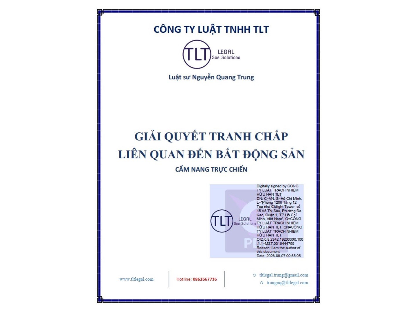 Hướng dẫn Giải quyết tranh chấp liên quan đến bất động sản – Cẩm nang trực chiến (Sách điện tử)